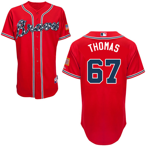 Ian Thomas #67 MLB Jersey-Atlanta Braves Men's Authentic 2014 Red Baseball Jersey